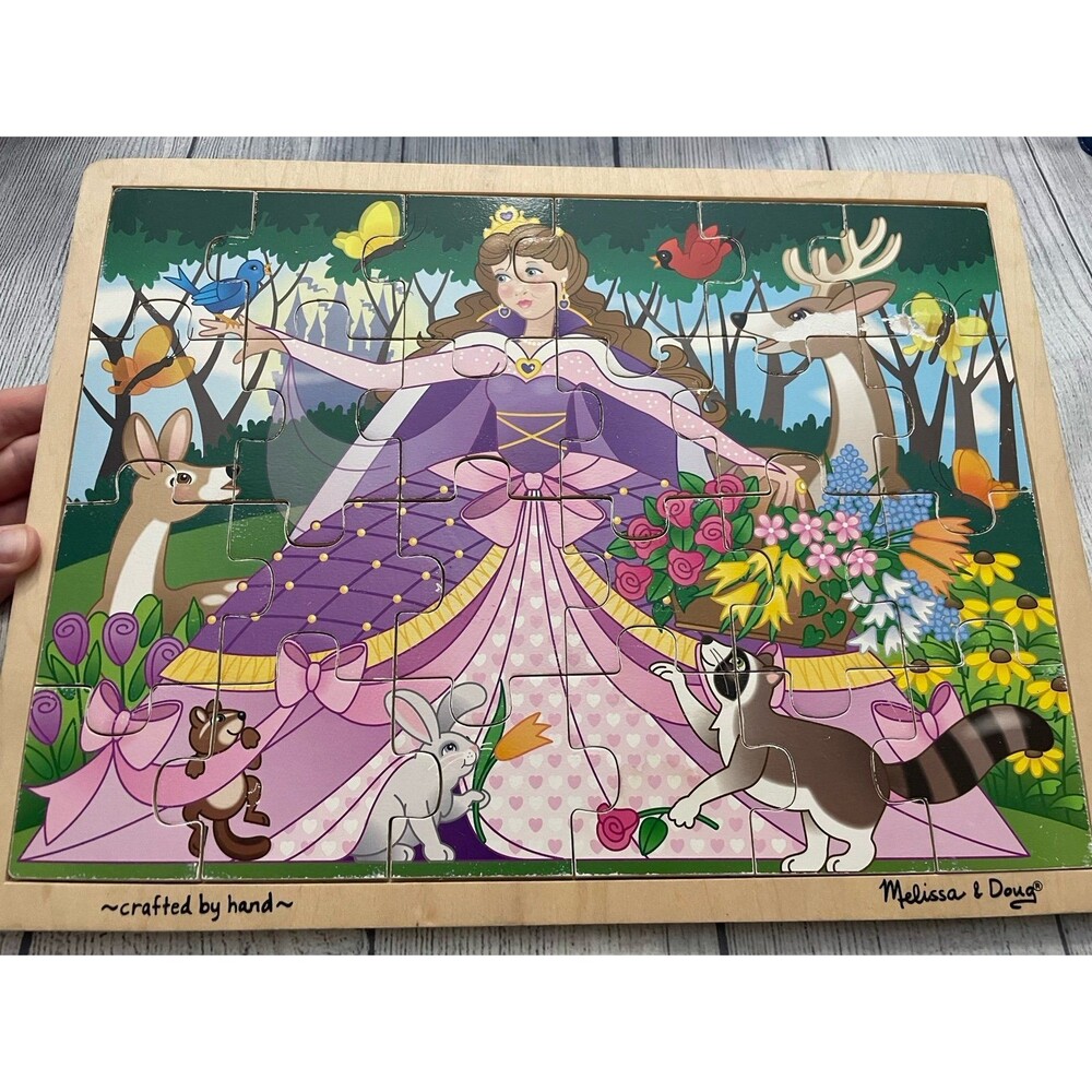 Melissa & Doug Wooden Jigsaw Wood Puzzle, Woodland Princess, 24 pieces